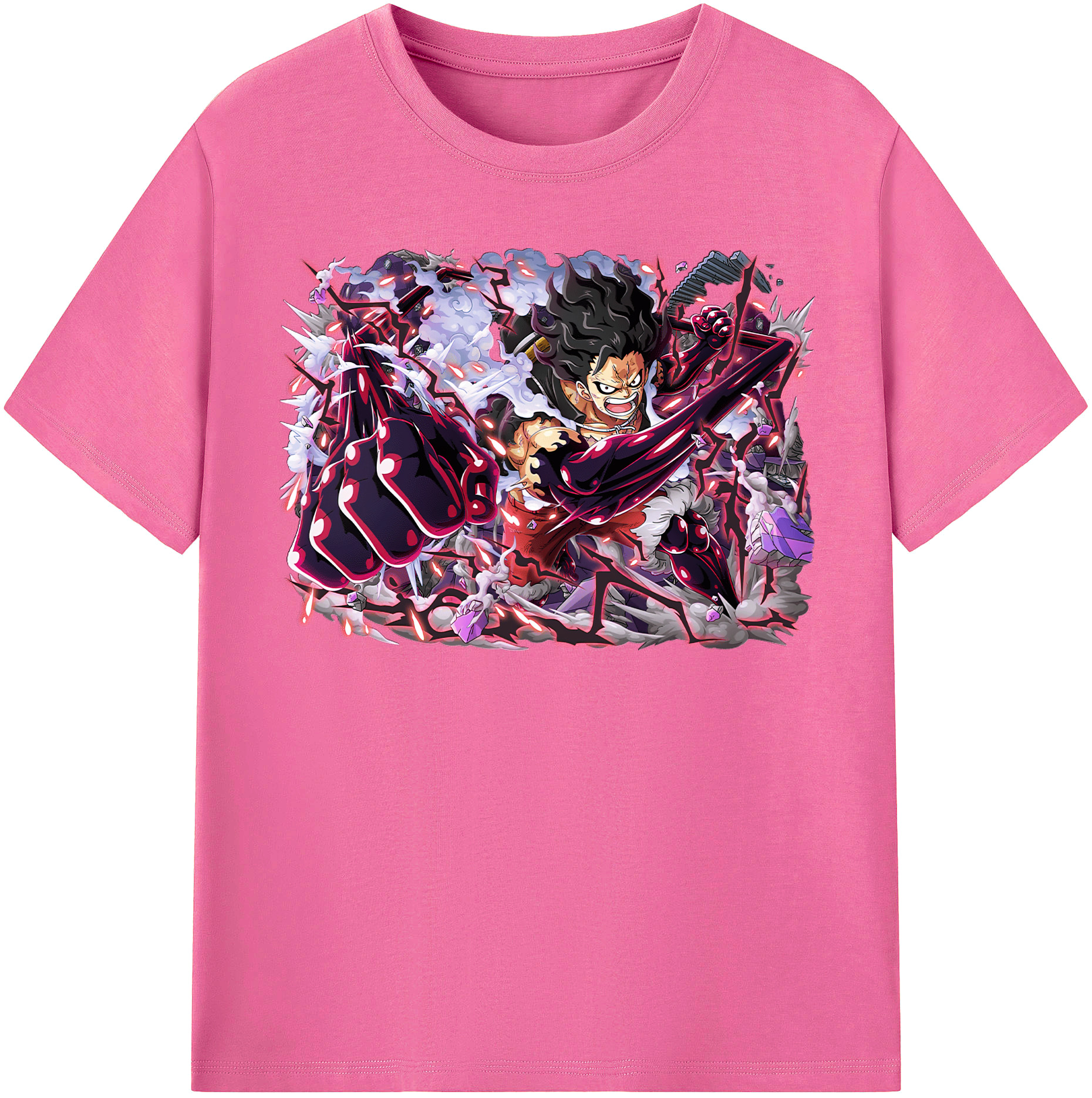ワンピース モンキー・D・ルフィ ONE PIECE Monkey D. Luffy レディースカジュアルプリントTシャツ（綿100％）